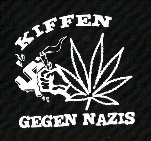 Kiffen gegen nazis patch - kiffen,