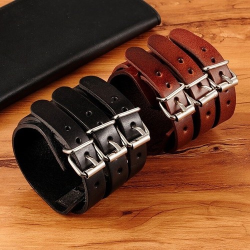 Bracciale cuoio con fibbia - cuoio,