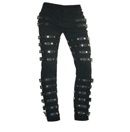 Pantaloni neri rivetti punk